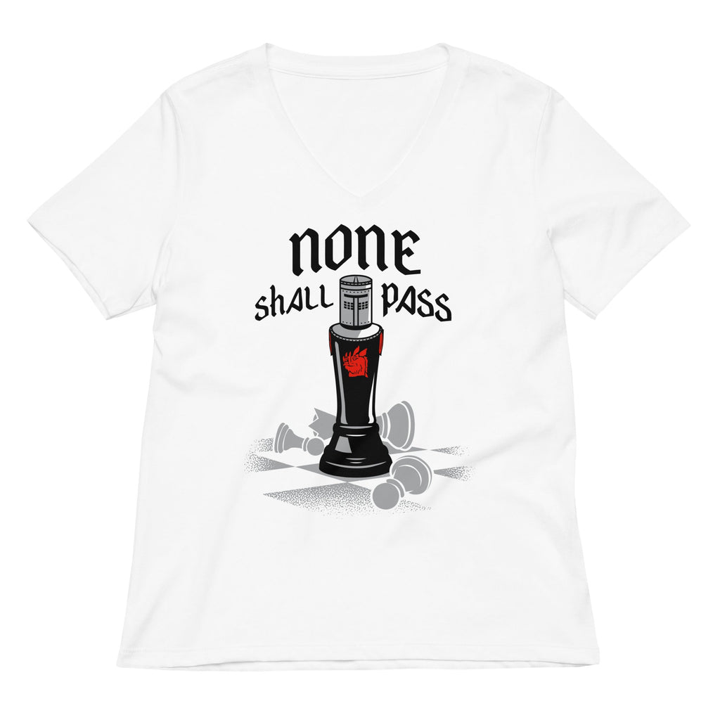 None Shall Pass Black Knight Women's V-Neck Tee