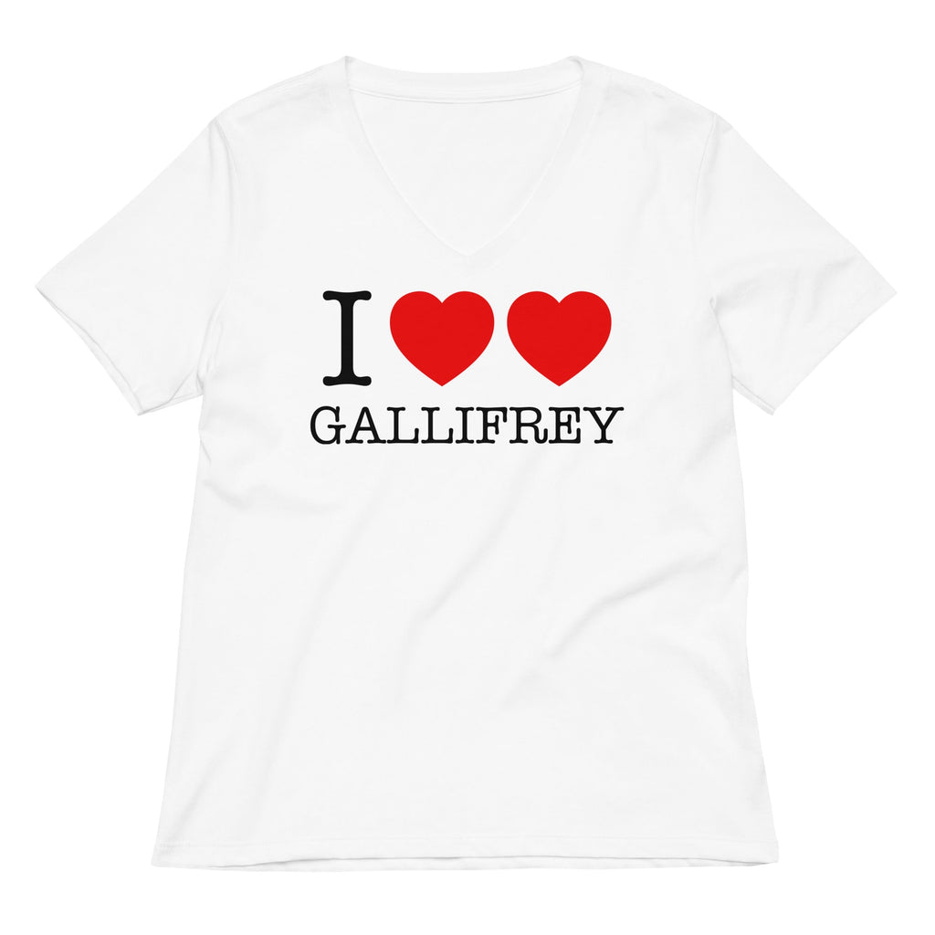 I Heart Heart Gallifrey Women's V-Neck Tee