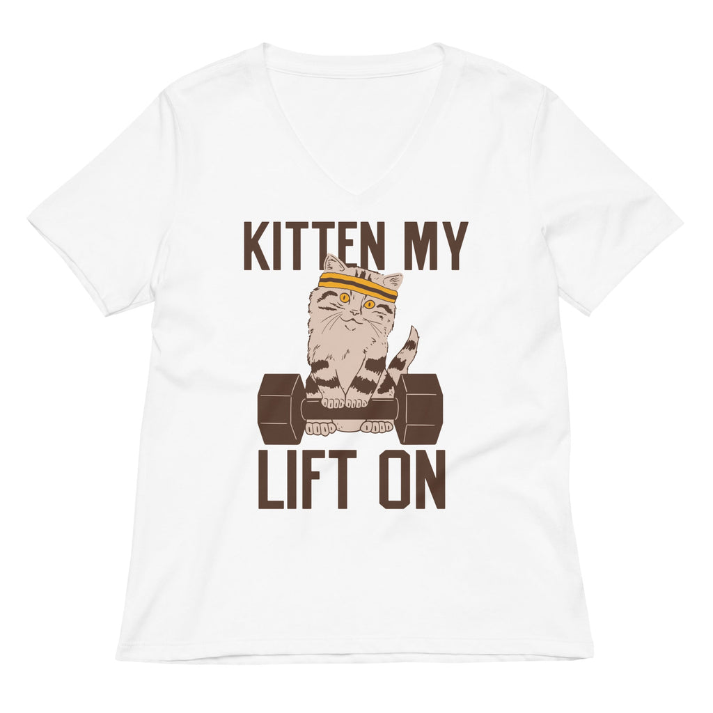 Kitten My Lift On Women's V-Neck Tee