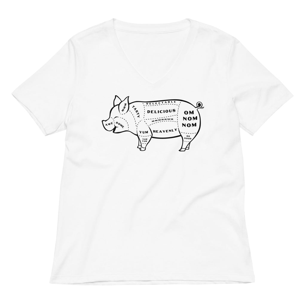 Tasty Pig Cuts Women's V-Neck Tee