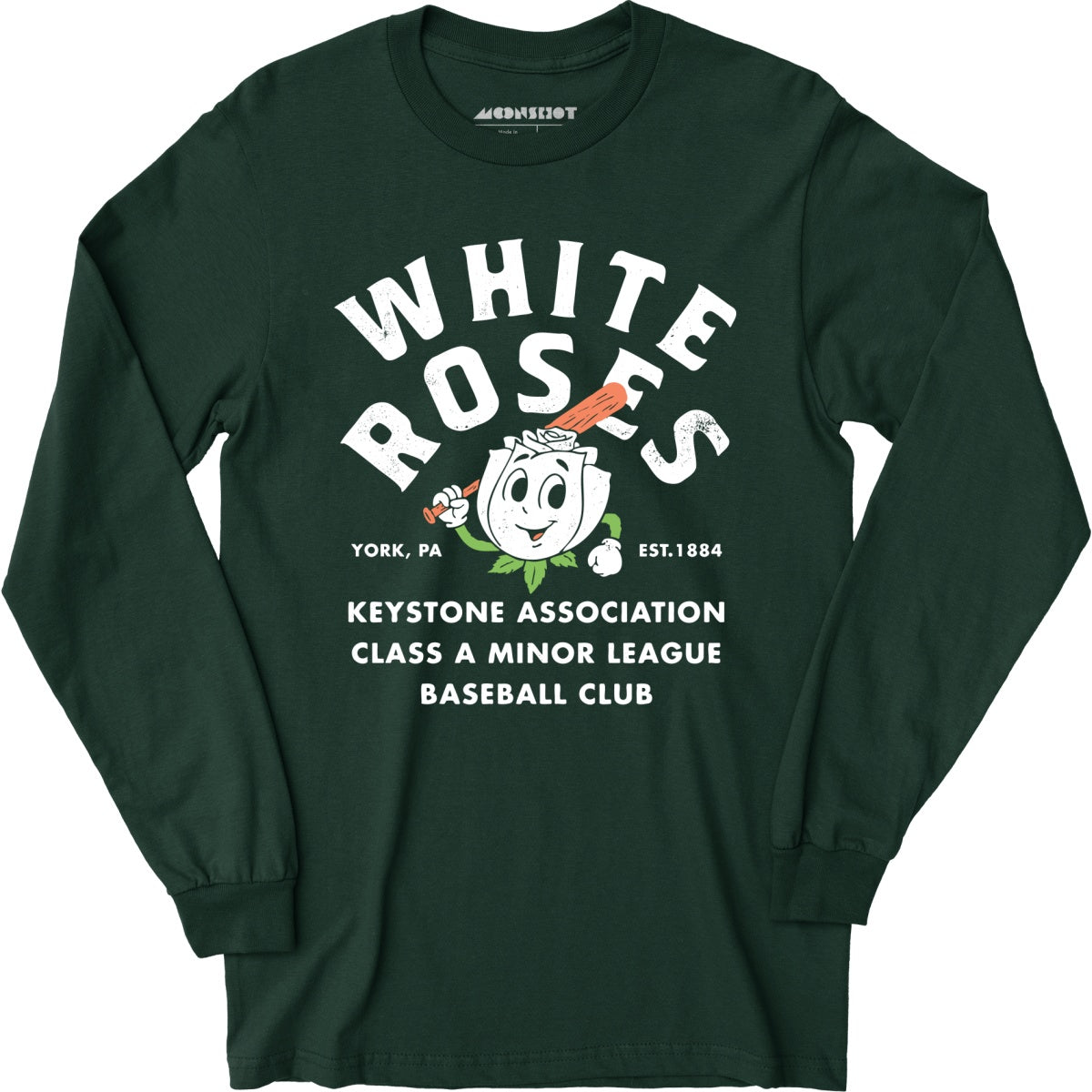 York White Roses - Pennsylvania - Vintage Defunct Baseball Teams - Long Sleeve