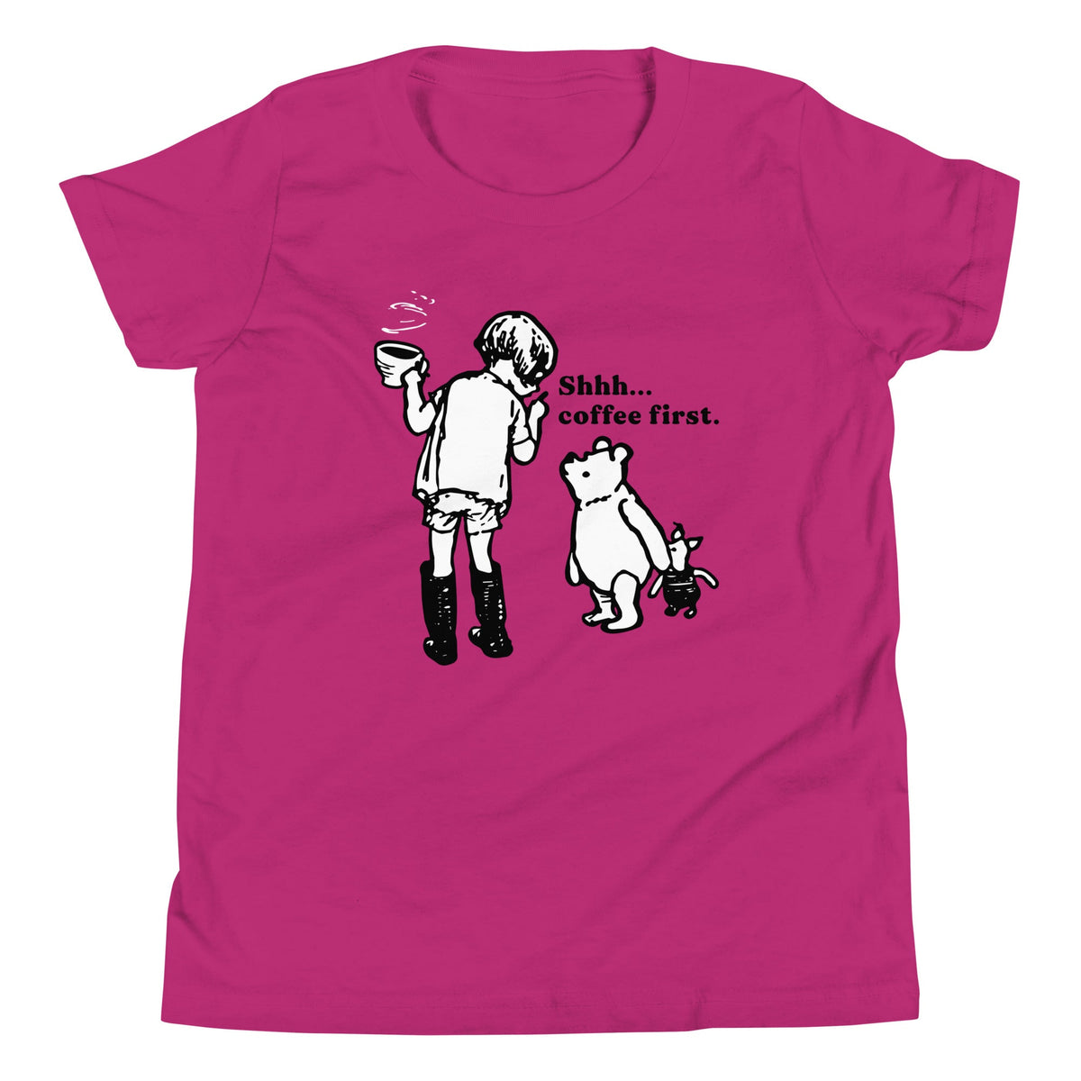 Shhh Coffee First Kid's Youth Tee