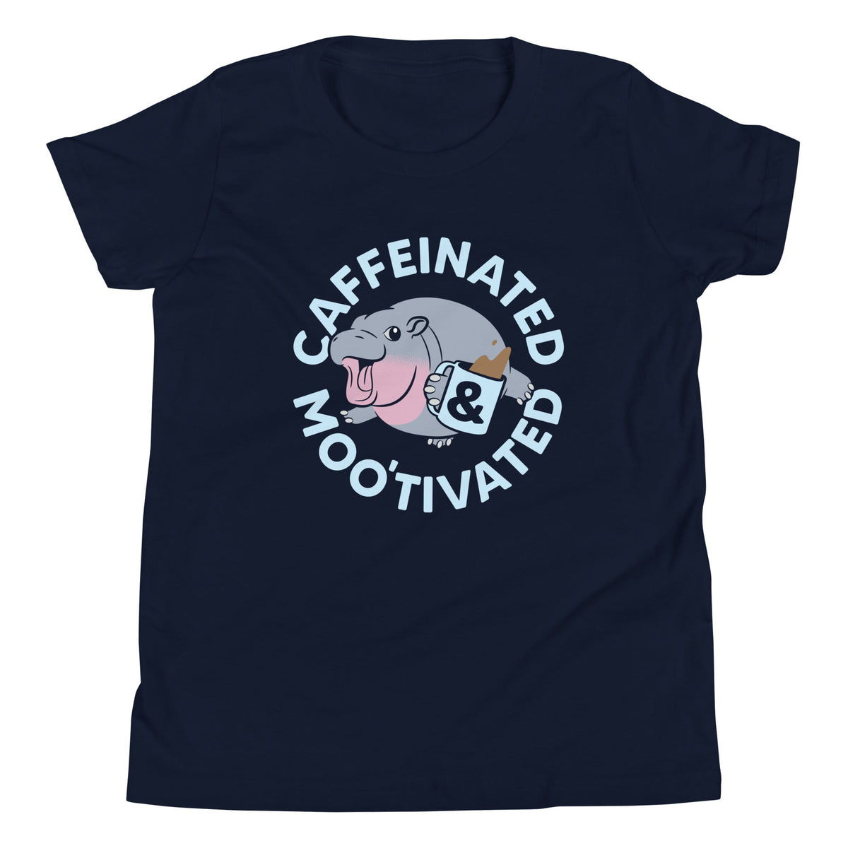Caffeinated & Moo'tivated Kid's Youth Tee